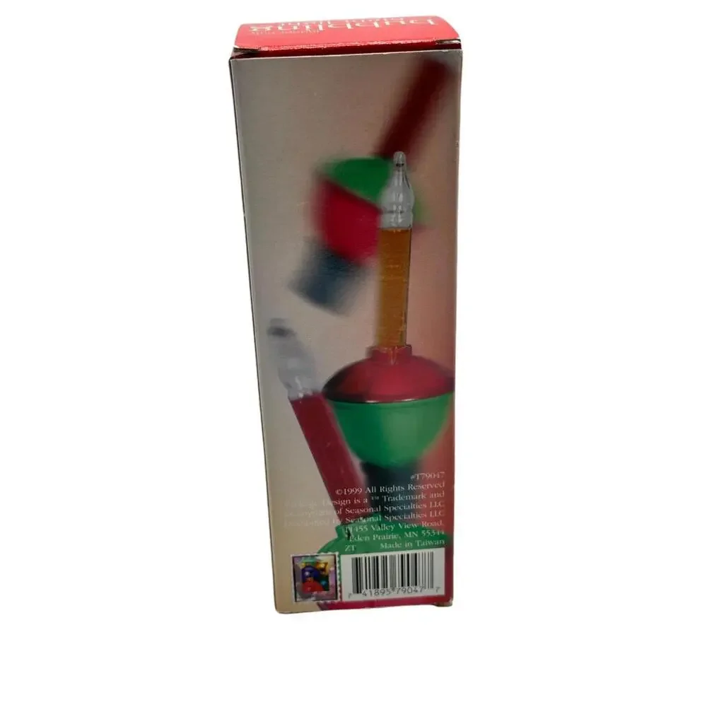 Vintage Christmas Bubbling Night Light Plug-In Indoor Decor Red & Green Colors